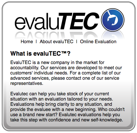 Evalutec website 2