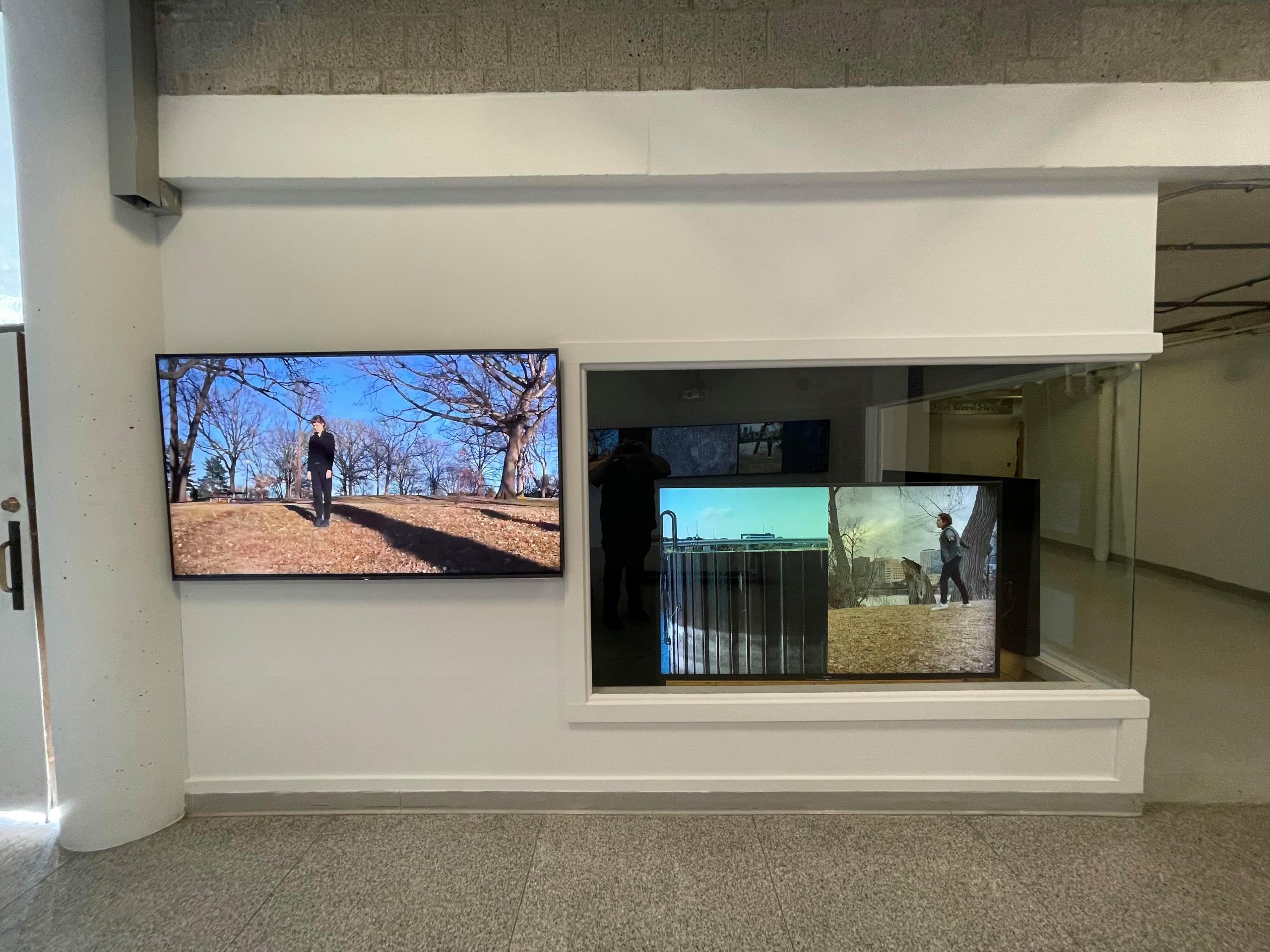 video screens in gallery