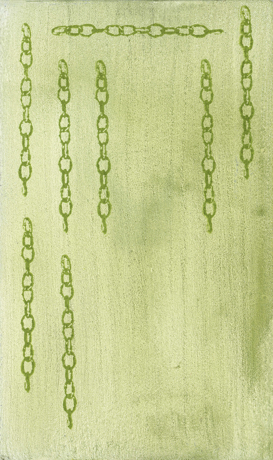 pieces of chain on olive ground