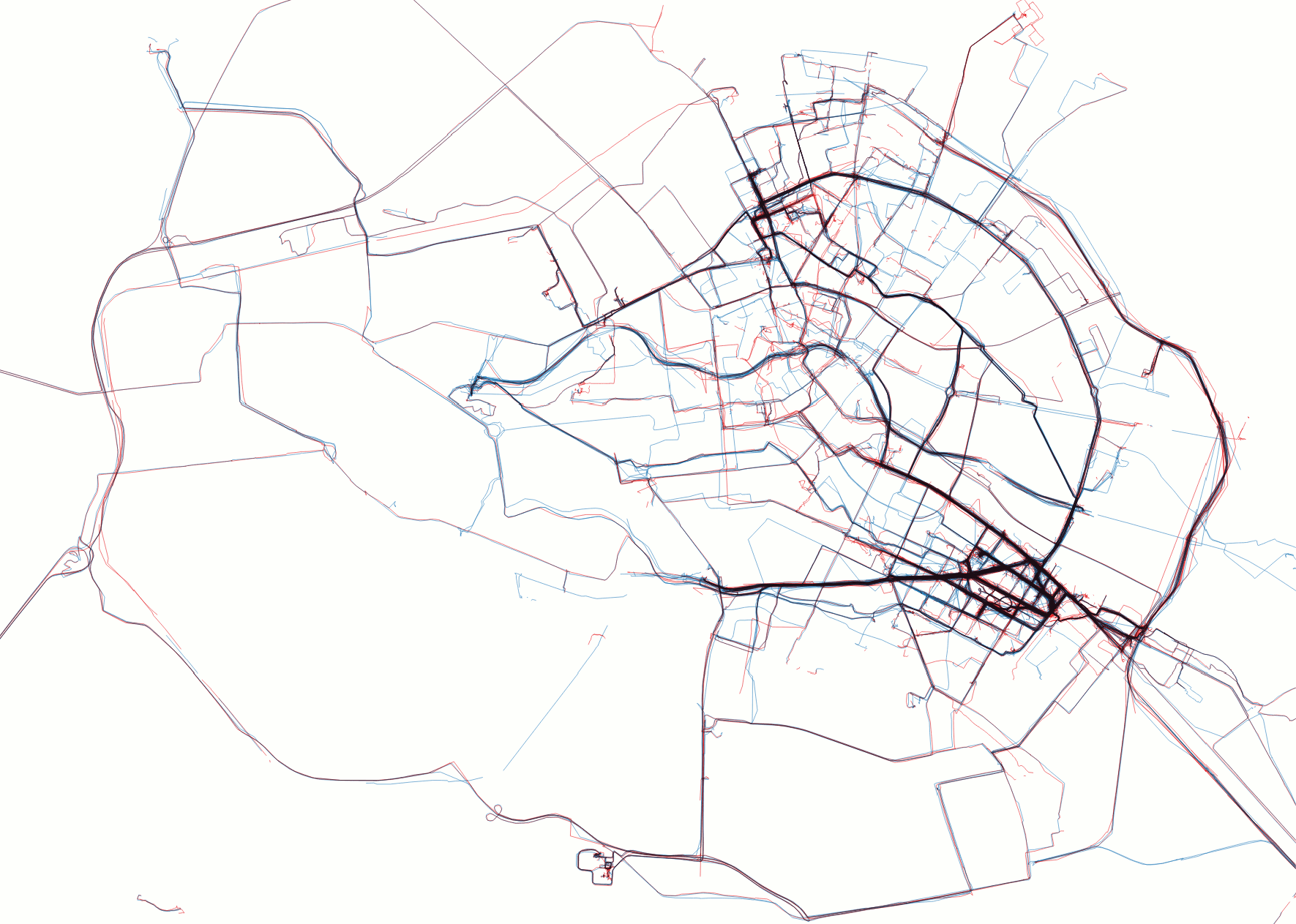 traced GPS paths through Berlin